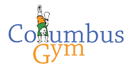 Columbus gym logo on a black background.